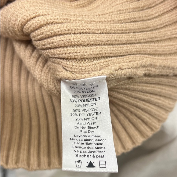 Elegant Tan Off-Shoulder Sweater - Picture 6 of 6